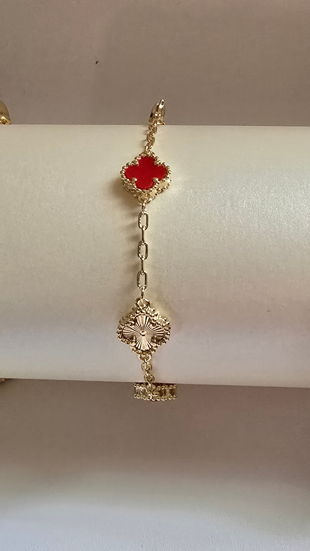 Pulsera Trébol Rubí